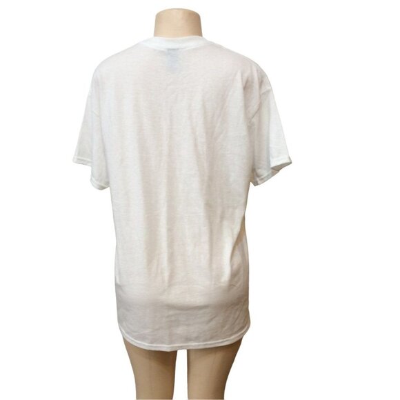 Men White Gildan Dry Blend T Shirt Large sku11 - Picture 2 of 4